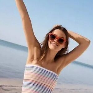 🌈Anthropologie Petersyn strapless dress in RAINBOW